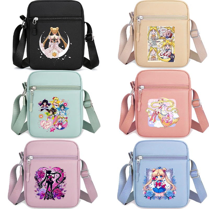 Shoulder Bag Slouchy - セーラームーンショルダーバッグユニセックスかわいいクロスボディバッグ漫画アニメプリントハンドバッグ女性ポータブルファッションハンドバッグパーティーギフト
