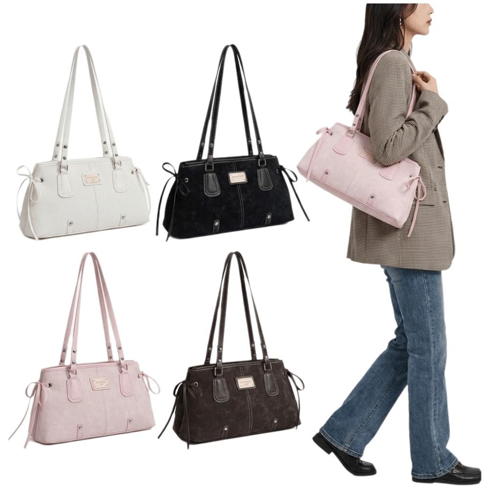 Structured Handbag Top Handle - ミニマリストフェイクレザートートバッグ、構造的なダブルハンドルショルダーバッグ、コントラストステッチジップトップハンドバッグ、トラベル用