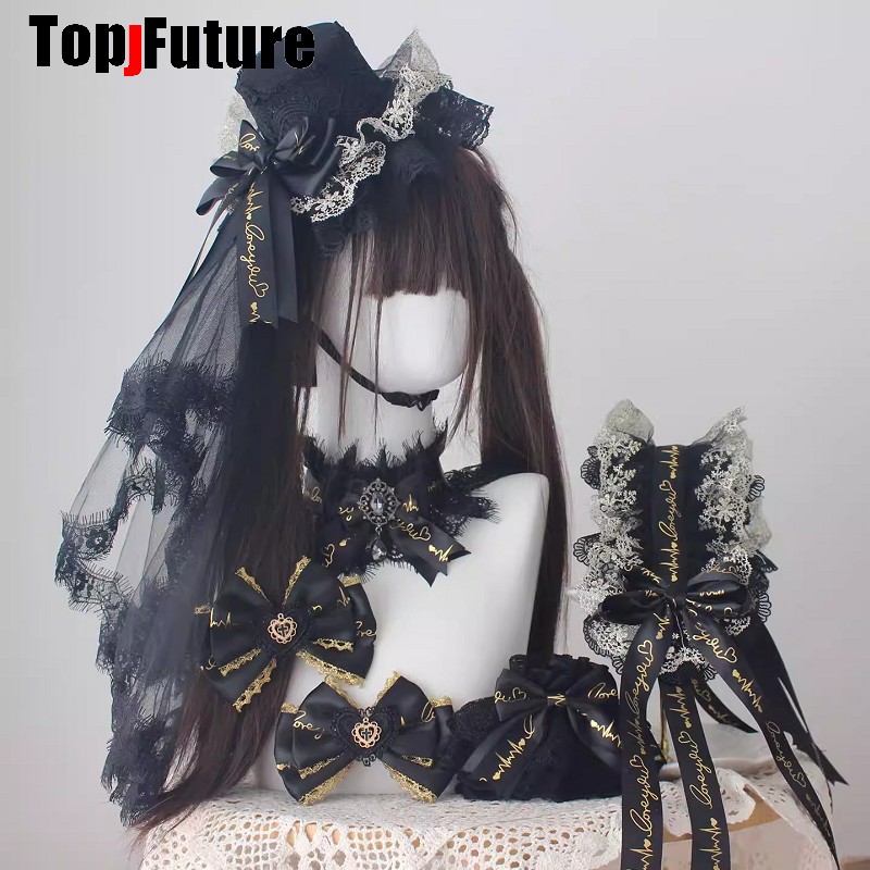 Luxury Y2K Bags - ブラックゴールドラグジュアリーヘッドウェア スパイク ロリータ Y2K ガール ゴシック