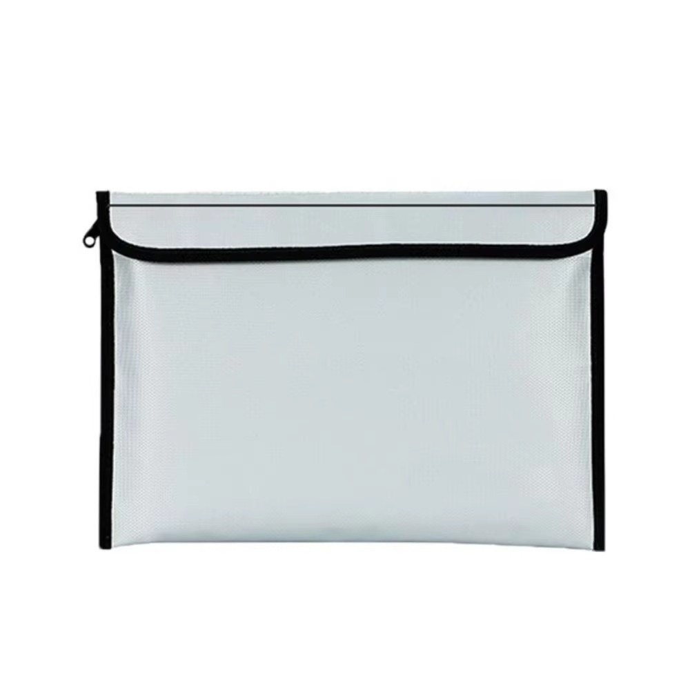 Structured Handbag Top Handle - 防水耐火ドキュメントバッグ ジッパー開閉式 トップハンドル付き 現金保管ポーチ 粘着ストリップ付き 耐熱収納バッグ