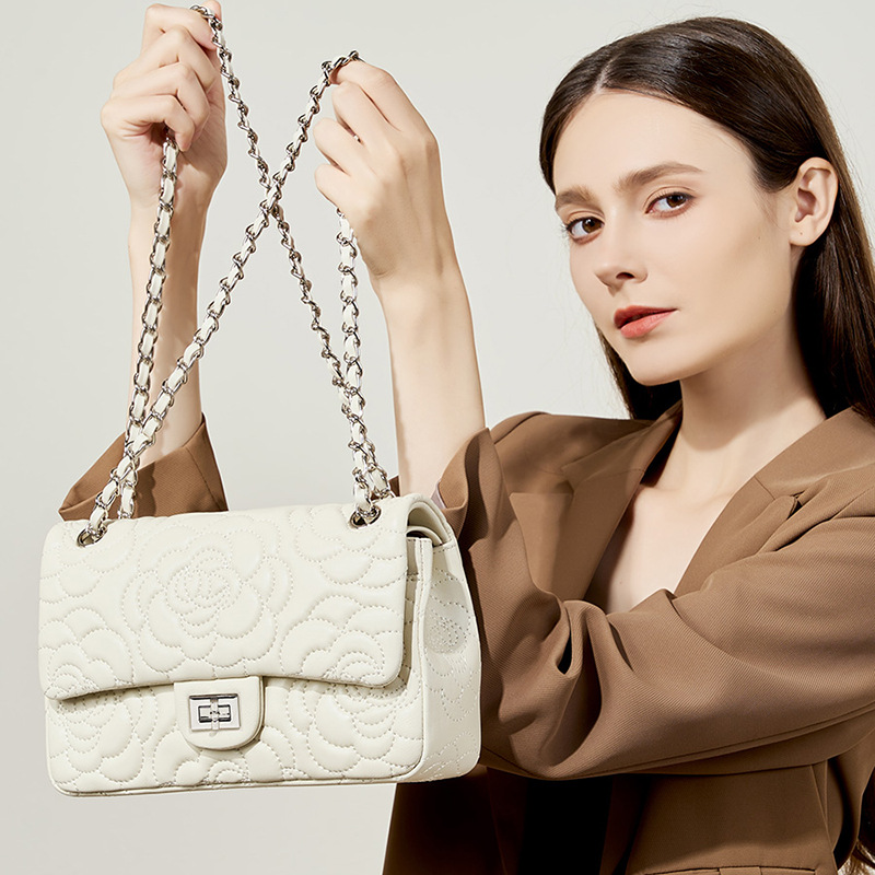 Luxury Quilted Bags - トップグレインハイランドラムスキンショルダーバッグ本革キルティングクロスボディパース高級デザイナーチェーンストラップ高品質トート