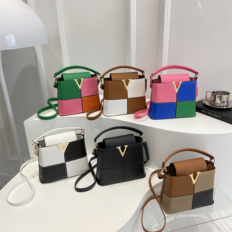 シックな V ロゴ ミニトートバッグ 高級レザー クロスボデ - Luxury Bags No Logo のレビューと価格