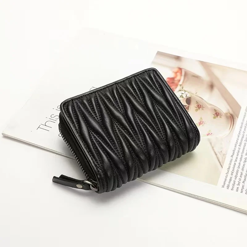 女性のための本物のラムスキンデザインの短い折りたたみ式財布, - Luxury Quilted Bags のレビューと価格