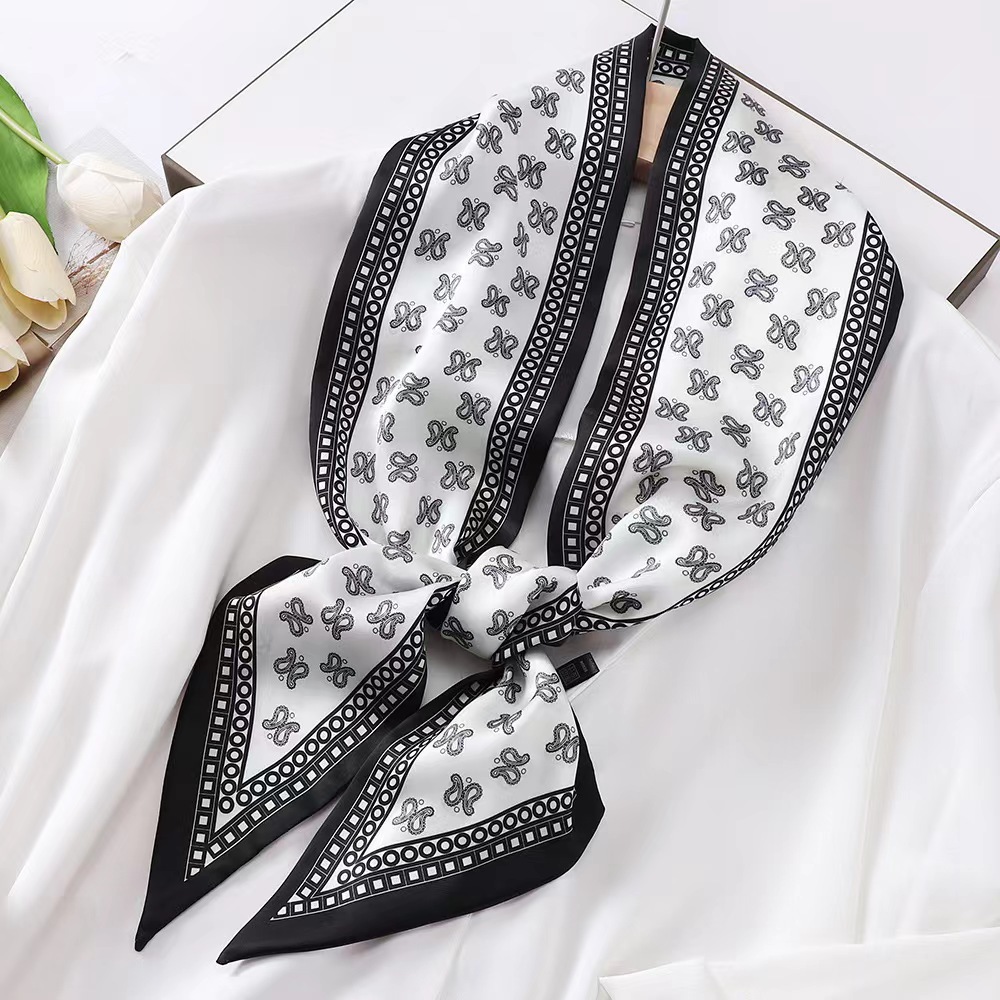 高級ゼブラプリントシルクスクエアスカーフ女性ソフトサテンハン - Luxury Bags Expensive のレビューと価格