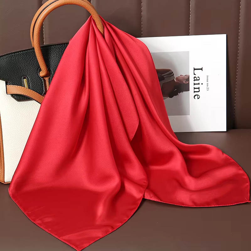 高級無地シルクスクエアスカーフ女性用ソフトサテン馬毛ヘアバン - Luxury Bags Expensive のレビューと価格