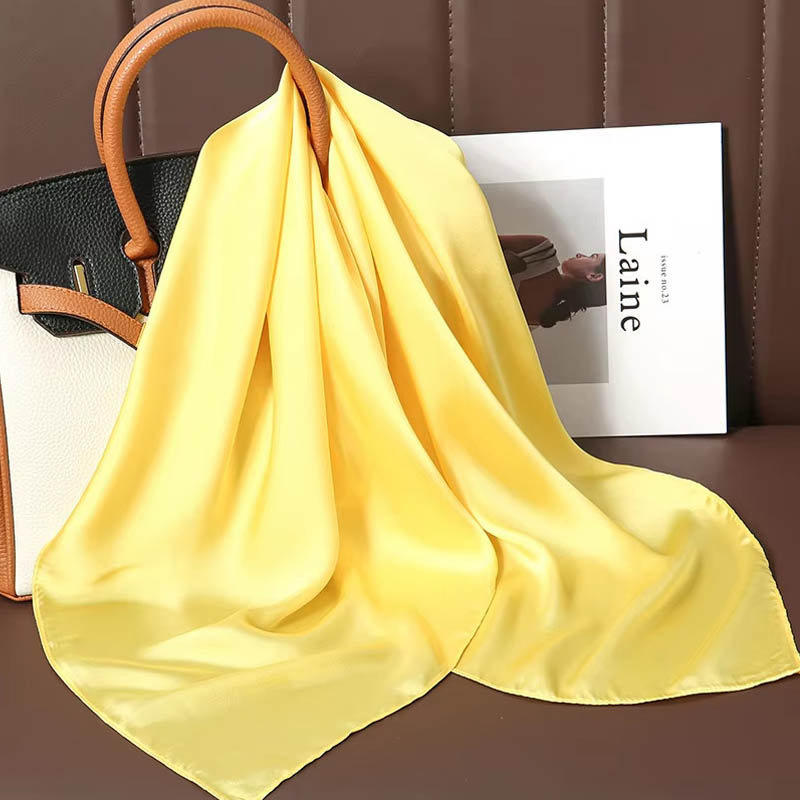高級無地シルクスクエアスカーフ女性用ソフトサテン馬毛ヘアバン - Luxury Bags Expensive のレビューと価格