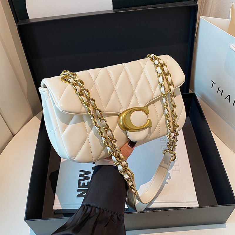 女性用キルティングレザーショルダーバッグ、高級Cロゴゴールド - Luxury Quilted Bags のレビューと価格