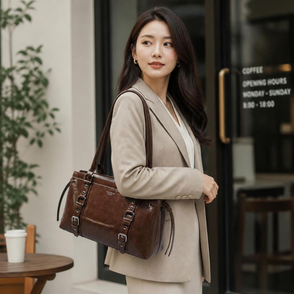 耐久性のある構造形状の女性用ハンドバッグ、軽量ラグジュアリー - Structured Handbag Top Handle のレビューと価格