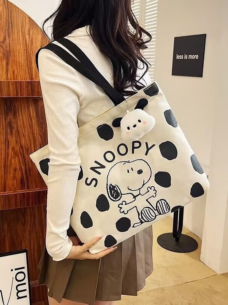 漫画スヌーピーキャンバスショルダーバッグ女性用大容量トートバ - Shoulder Bag Slouchy のレビューと価格