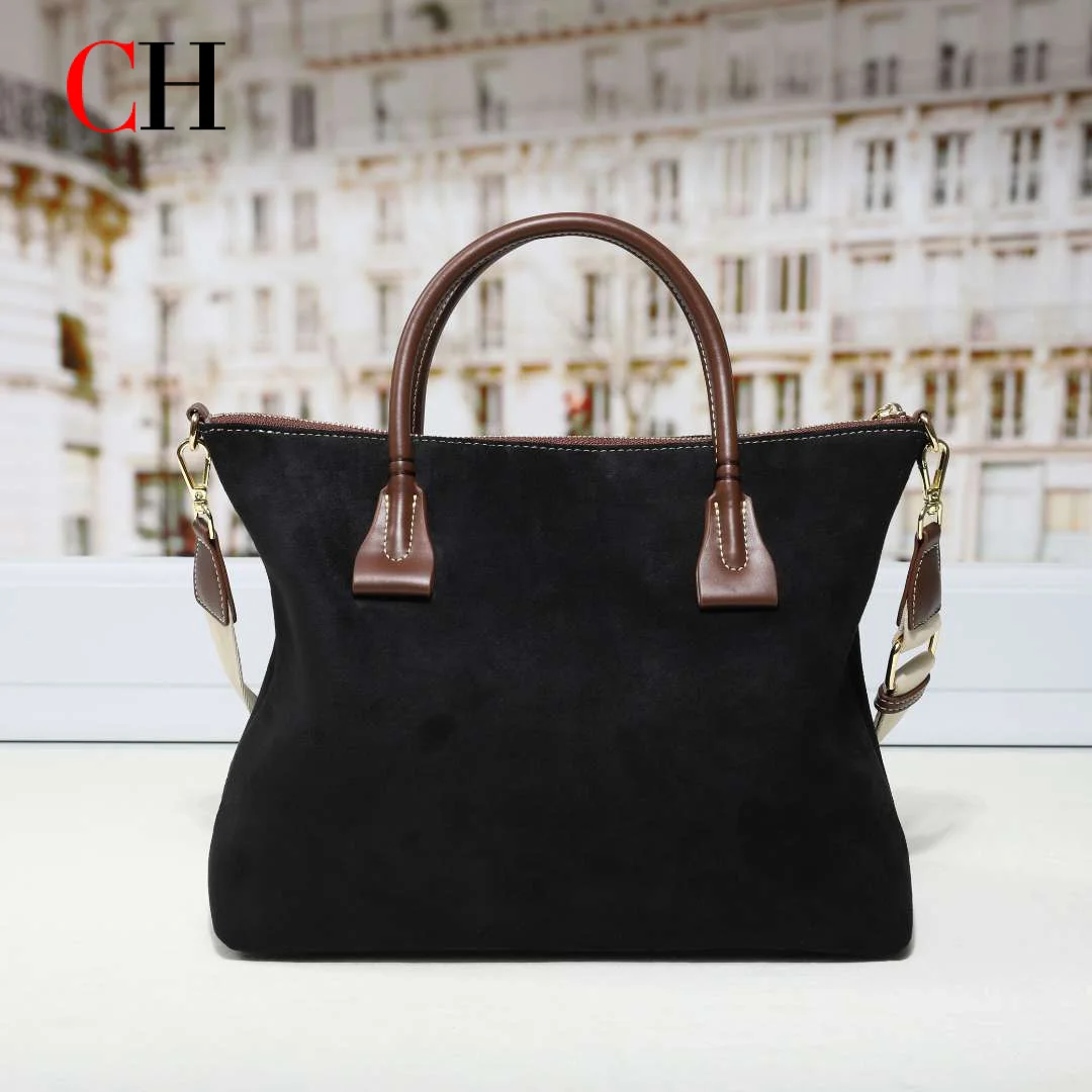 CHプレミアム レディース スエード トートバッグ レザー  - Structured Handbag Top Handle のレビューと価格