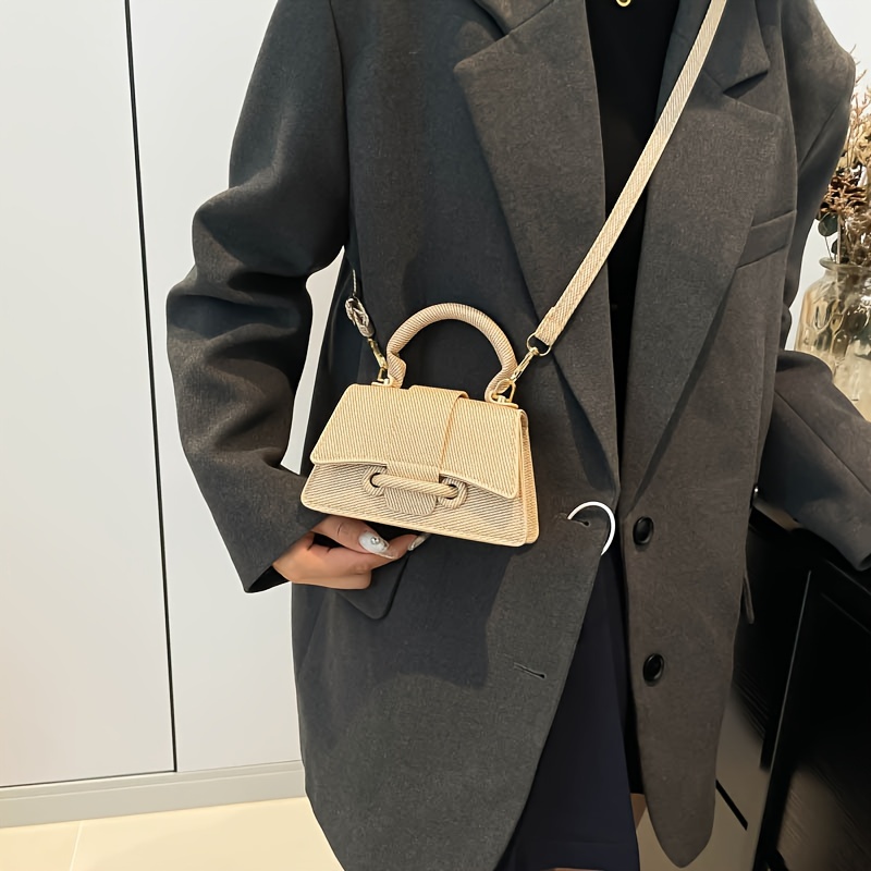レディースファッション織りミニハンドバッグ、エレガントな構造 - Structured Handbag Top Handle のレビューと価格