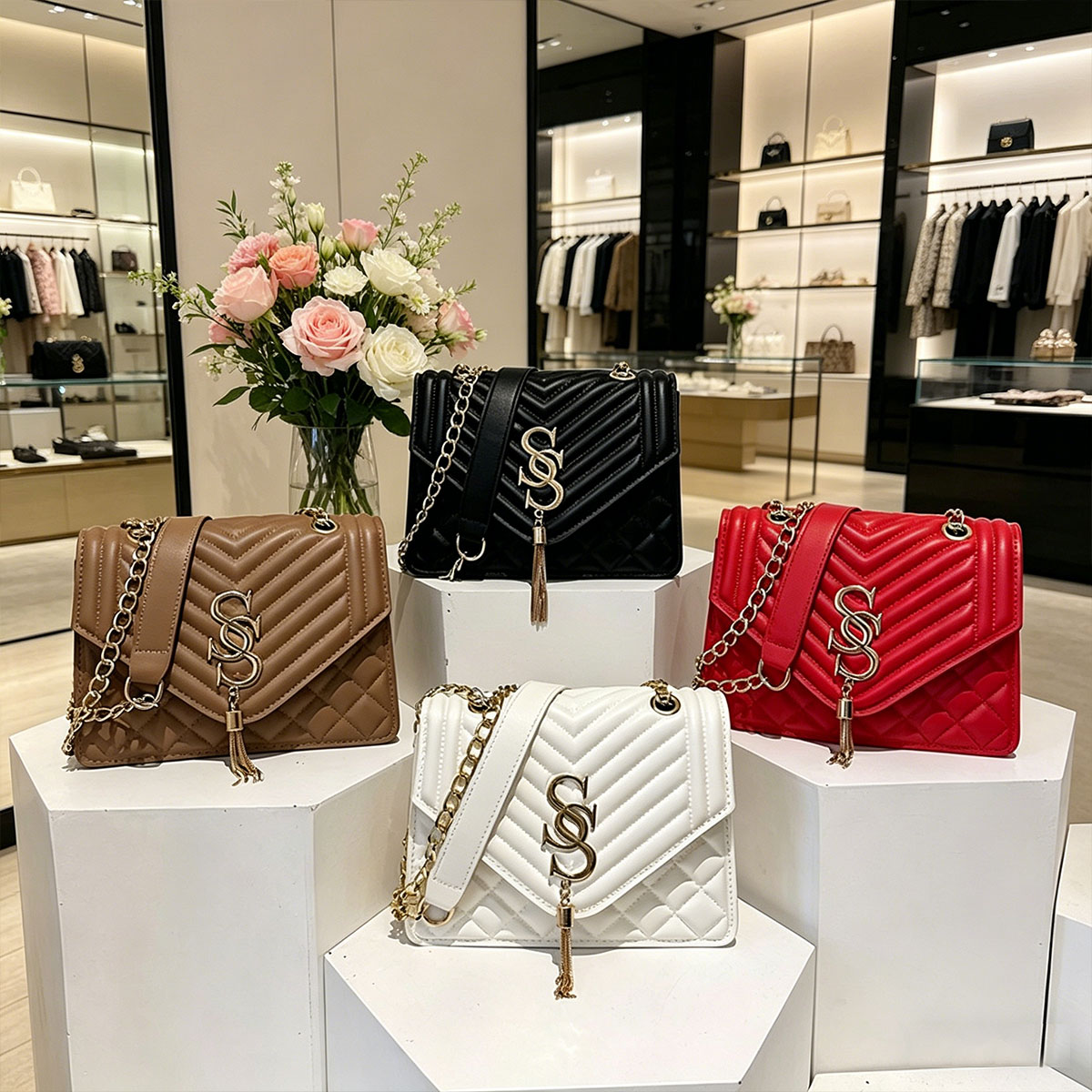 ライトラグジュアリーエレガントアーガイルキルティングチェーン - Luxury Quilted Bags のレビューと価格