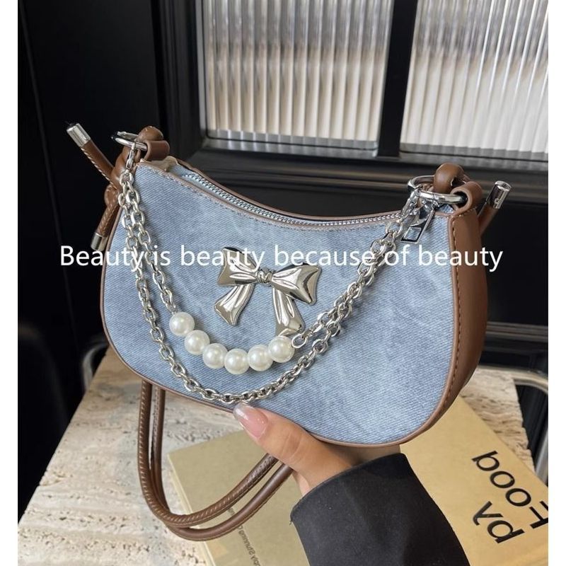 高品質人気販売卸売ニッチデザインパールボウ軽量ショルダーバッ - Luxury Bags Wholesale のレビューと価格