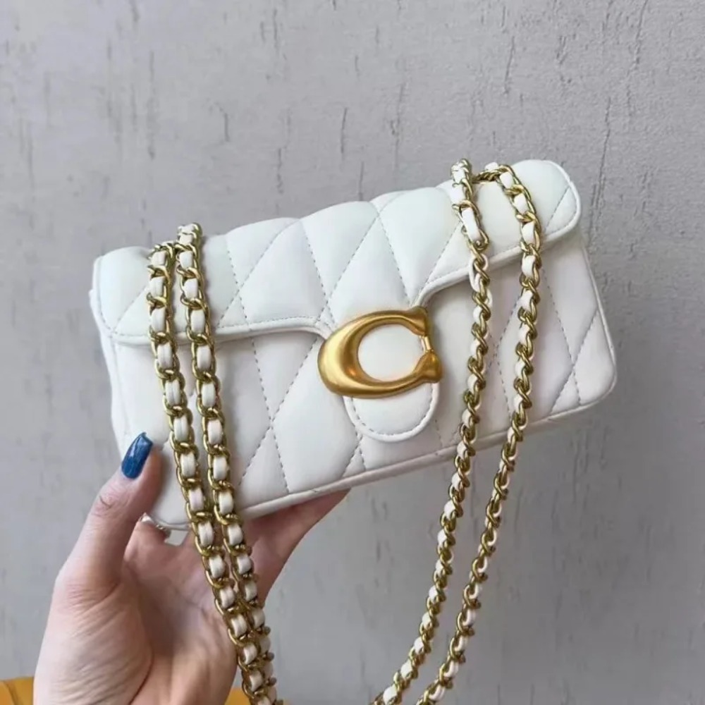 レトロデザインのプレミアムレザーウォレット付きショルダーバッ - Luxury Quilted Bags のレビューと価格