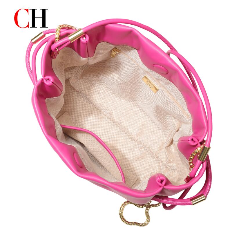 CH 高級巾着バケットバッグ女性ゴールドメタルロゴチェーンク - Luxury Bags No Logo のレビューと価格