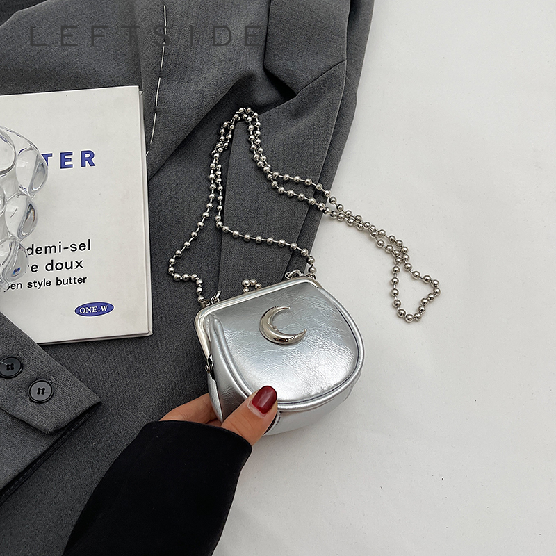 女性用ミニシルバークロスオーバーバッグ,女性用高級レザーハン - Luxury Y2K Bags のレビューと価格